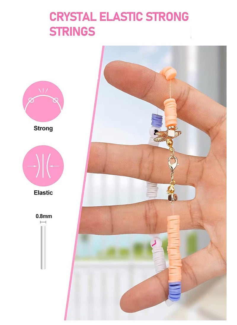 Capstro - 6000+ Clay Beads for Bracelet Making Kit - DIY Jewelry Set with Pendant Charms, Elastic Strings, 24 Colors Flat Preppy Beads for Bracelets, Necklace, Earrings - Pack of 3 - Image 1