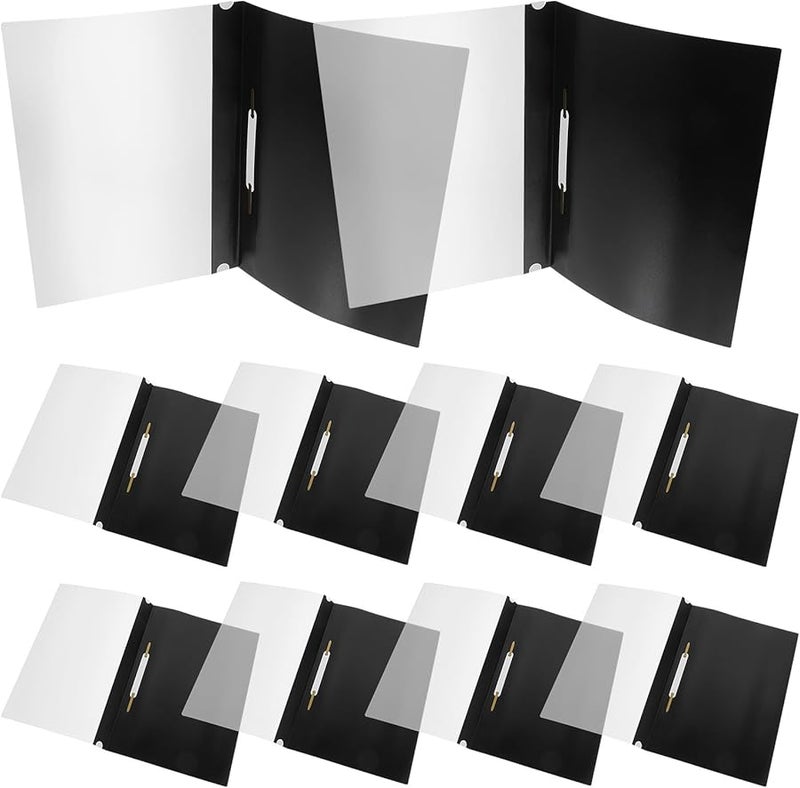 A4 Black Plastic File Folder Organizer Set With Document Protector Cover 15pcs - Image 1