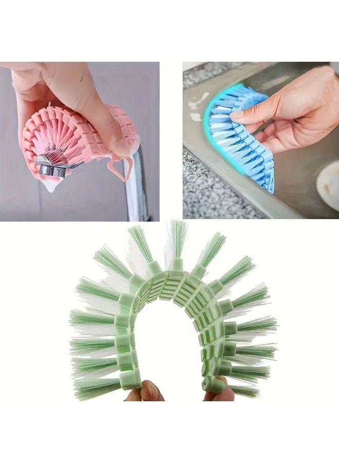 Flexible Bendable Cleaning Brush 3 Piece Set Heavy Duty PP Manual Scrubber Soft Bristles Safe for Kitchen Bathroom Floors Stove Bathtub Shoes Down Comforter Multi Functional Cleaning Tool for Narrow Spaces - Image 4