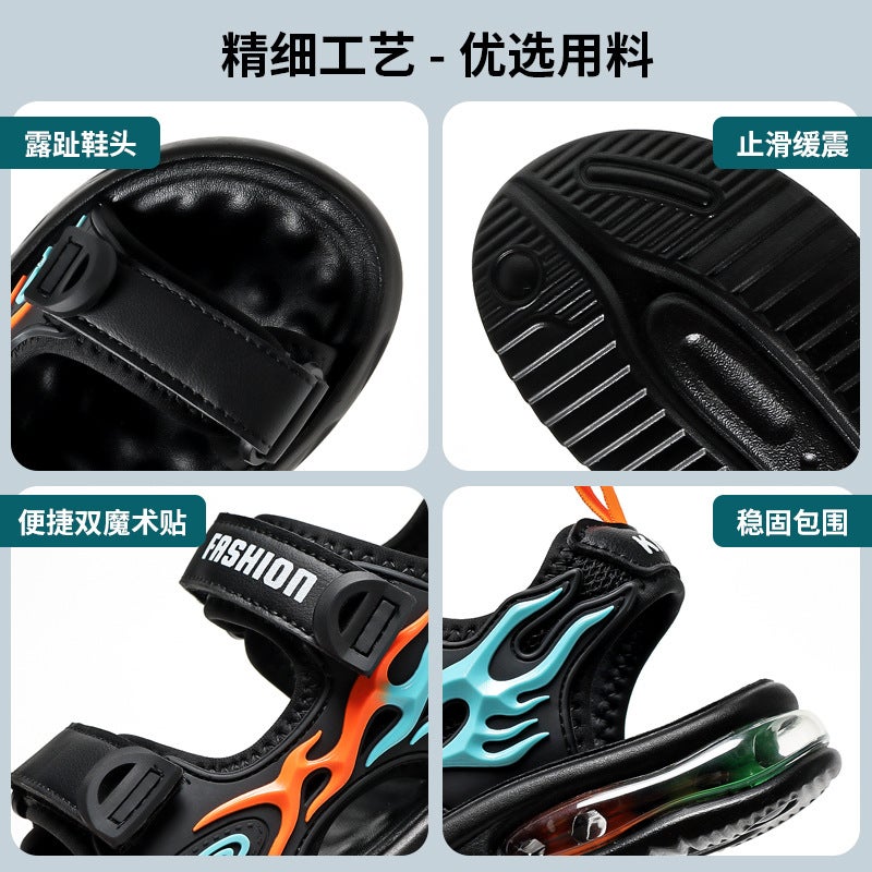 Children'S Sandals 2025 Soft Sole Boys Beach Shoes Outdoor Open Toe Medium And Large Children'S Sports Sandals - Image 5