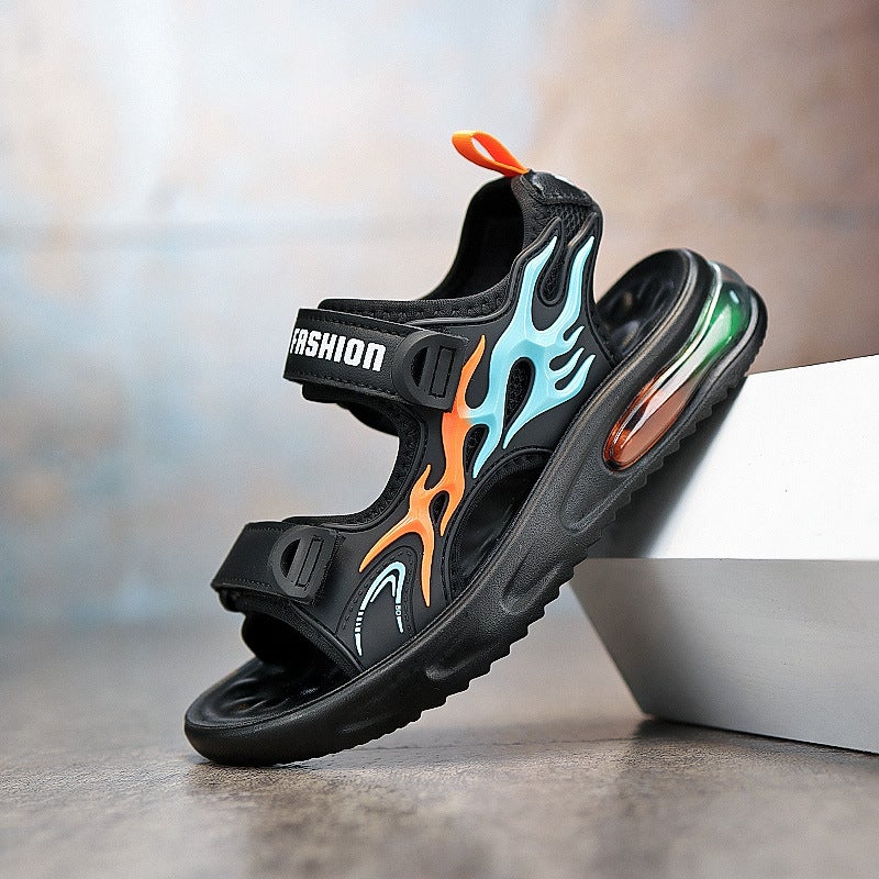 Children'S Sandals 2025 Soft Sole Boys Beach Shoes Outdoor Open Toe Medium And Large Children'S Sports Sandals - Image 2