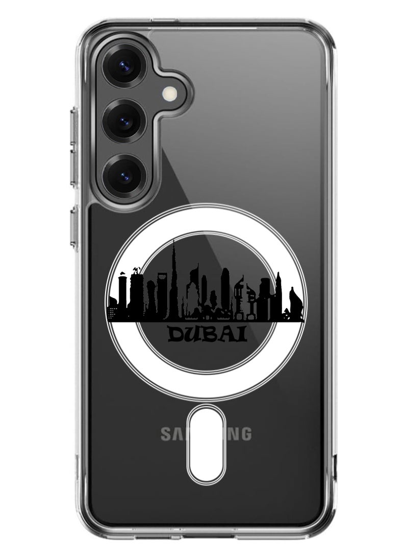 Theodor Magnetic Case for Samsung Galaxy S25 Plus 6.7-inch Compatible with MagSafe Wireless Charging, Shockproof Phone Bumper Cover Dubai Skyline - Image 1