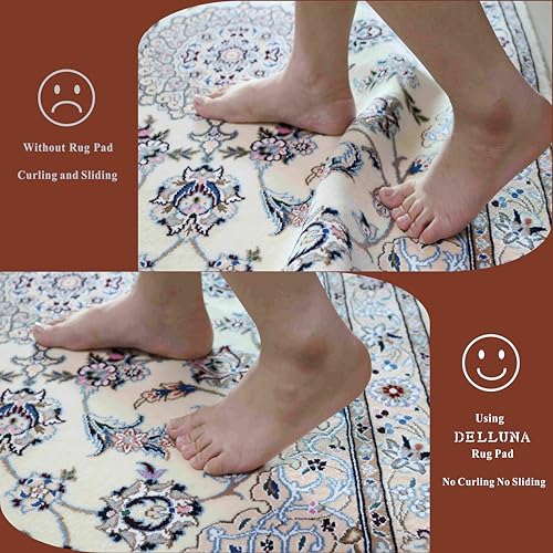 DELLUNA Non-Slip Area Rug Pad 2'x4', 1/3" Thick Dual Surface-Felt+Rubber. Premium Carpet Mat - Safe for All Floors and Finishes, Adds Comfort and Protection, Extra Strong Grip - Many Custom Sizes.… - Image 5