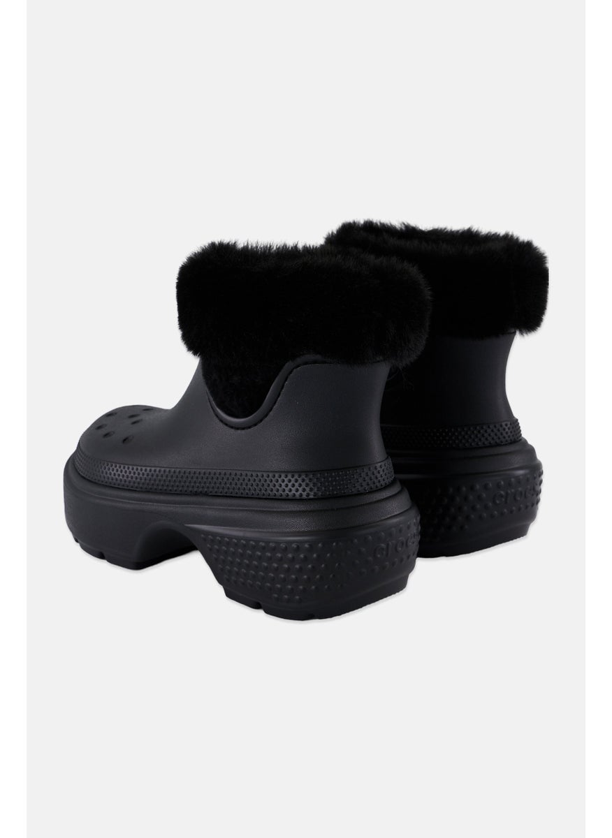 crocs Women Slip On Stomp Lined Ankle Boots, Black  - Image 3