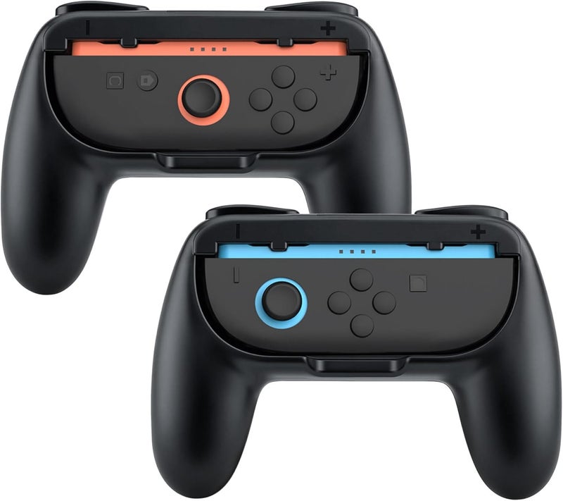 Mcbazel Controller Grips Compatible with Nintendo Switch 2 (2025), Ergonomic Anti-Slip Handle Grip Accessories for Switch 2 JoyCon, Black, 2 Pack (NOT for Switch 1) - Image 1