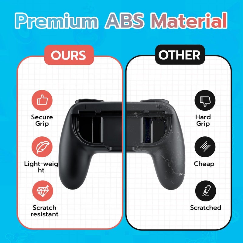 Mcbazel Controller Grips Compatible with Nintendo Switch 2 (2025), Ergonomic Anti-Slip Handle Grip Accessories for Switch 2 JoyCon, Black, 2 Pack (NOT for Switch 1) - Image 4