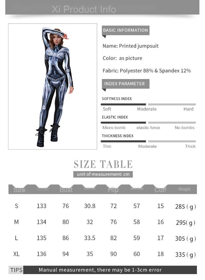 Autumn One-piece Mechanical Digital Printing Tight-fitting Costume For Performance Purposes - Image 2