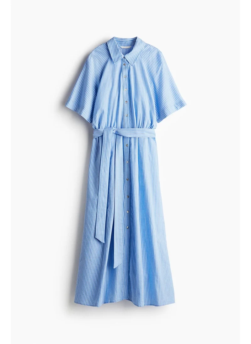 اتش اند ام Tie-belt shirt dress