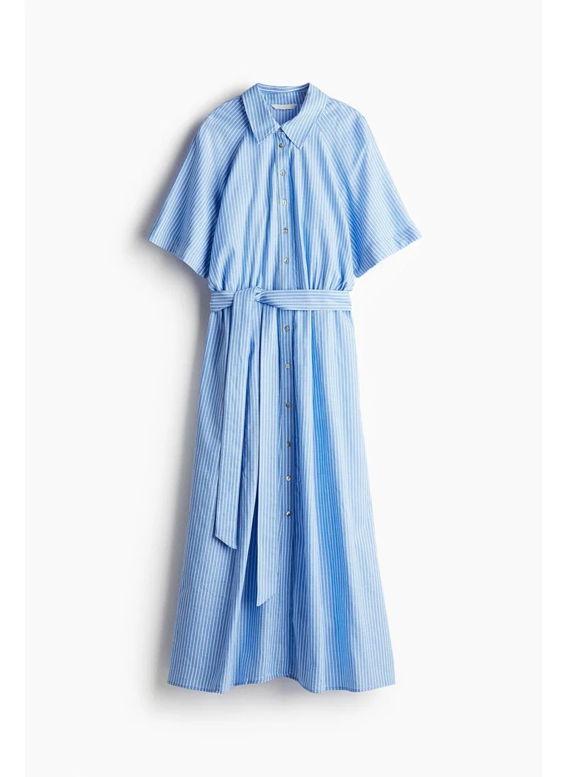 اتش اند ام Tie-belt shirt dress