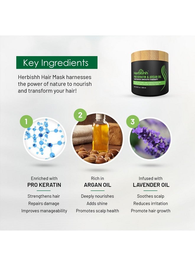 Herbishh Argan Hair Mask-Deep Conditioning & Hydration For Healthier Looking Hair for very Dry, Weak, Stressed Out Hair, No Sulphates, No Parabens - Image 3