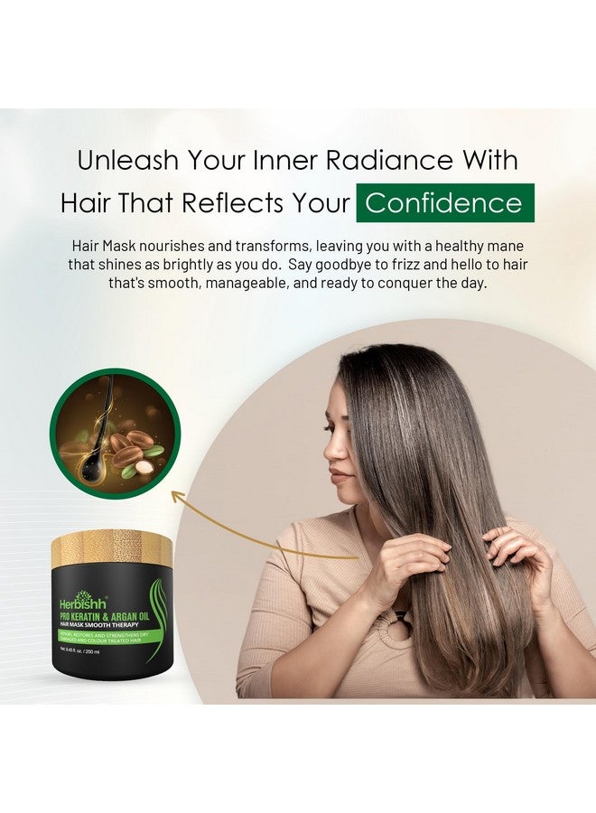 Herbishh Argan Hair Mask-Deep Conditioning & Hydration For Healthier Looking Hair for very Dry, Weak, Stressed Out Hair, No Sulphates, No Parabens - Image 2