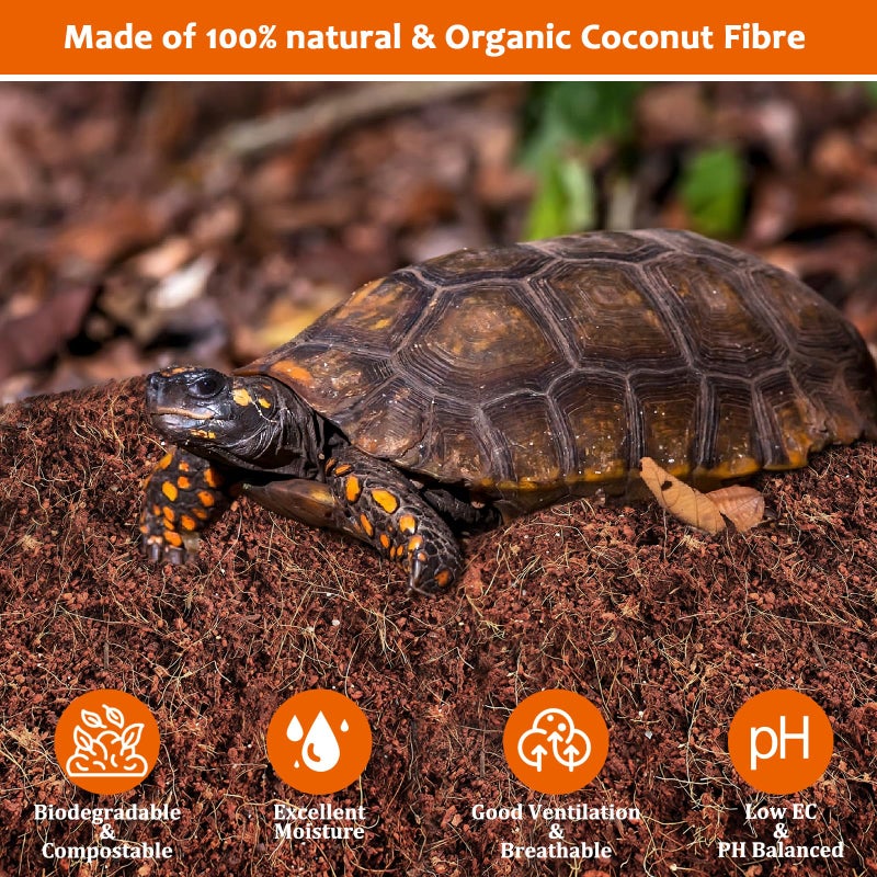 Riare 2 Pack Natural Coconut Fiber Substrate for Reptile- Premium Compressed Coconut Husk Terrarium Bedding for Reptile, Tortoise, Frogs, Snakes Hermit Crabs, Burrowing Animals - Image 3