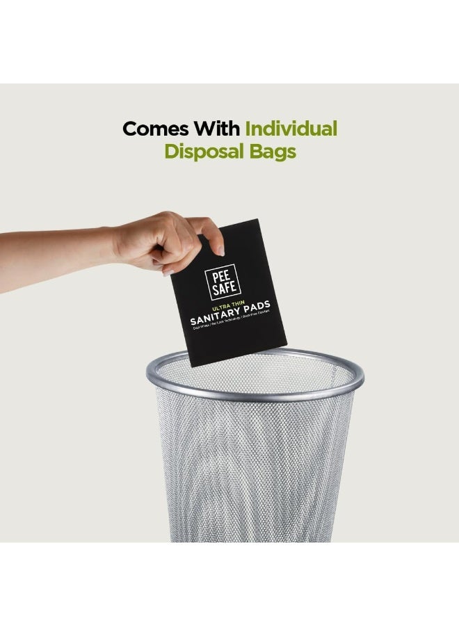 بيساف فوط صحية بي سيف الترا رفيعة للغاية للنساء | 12 فوطة لفترات شهرية خالية من الطفح الجلدي | فوط صحية قطنية ناعمة لراحة فائقة | أجنحة مزدوجة | خالية من السموم | طويلة للغاية | بدون رائحة  - Image 5