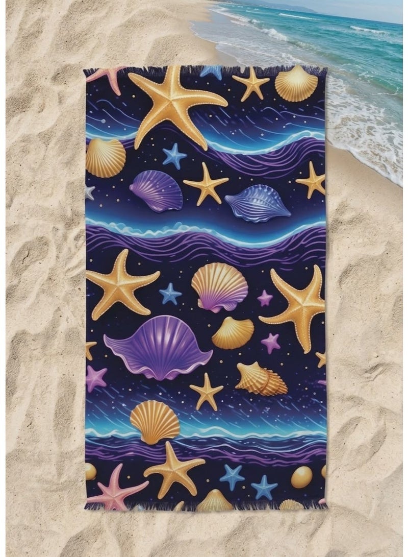 Large Beach Towel (140*70cm) Absorption Material, Various Designs (Shells) - Image 4
