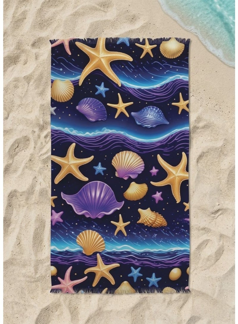 Large Beach Towel (140*70cm) Absorption Material, Various Designs (Shells) - Image 2