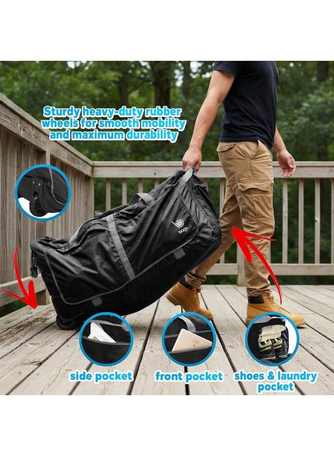 bago Rolling Duffle Bag with Wheels - 27" 30" 31" 80L,100L,120L Foldable Weekender Bag, Waterproof Travel Duffel Bag, Heavy Duty lightweight Duffle Bag for Traveling, Rolling Duffel Bag with Wheels - Image 5