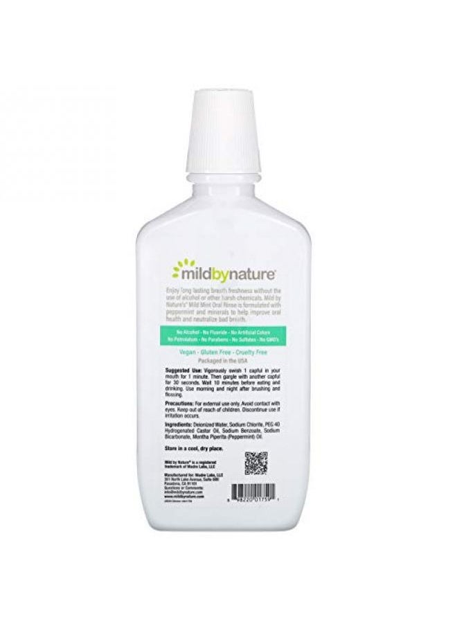 mild by Nature Mild Mint Fresh Breath Oral Rinse Peppermint Minerals Castor Oil AlcoholFree Mild Mint Flavor 16 fl oz 473 ml  - Image 2
