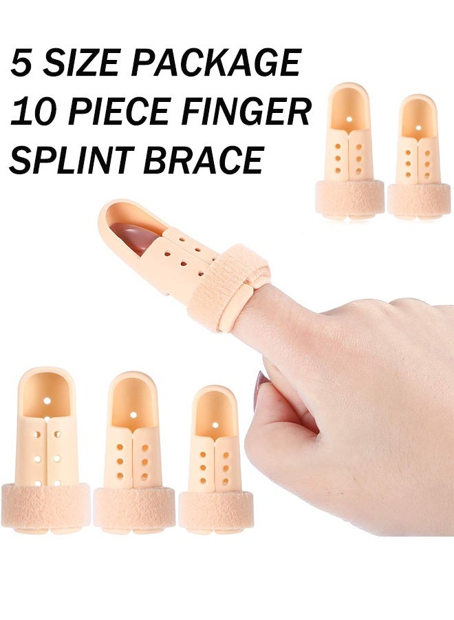 10-Piece Finger Splint Set Finger Splint Mallet Finger Support Finger Splint Brace Plastic Finger Support Protector for Adjustable Finger Immobilizer for Basketball Finger Joint Protection, 5 Sizes - Image 3