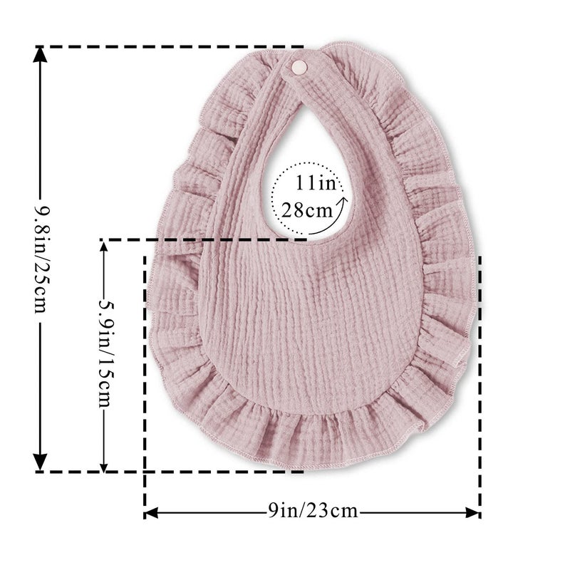 MUSBUY Baby Bibs Teeth Drool Drooling Teething Bibs 4-Layer Organic Muslin Absorbent Soft Breathable Lap-shoulder for Girls Boys - Image 3