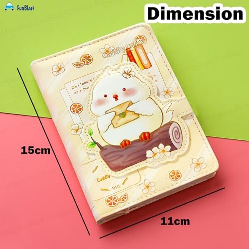 FunBlast Aesthetic Diary for Girls – Cuddly Cuties A5 Kawaii Journal Notebook | 192-Page Stylish Diary for School, Home, Office & Travel (Beige) - Image 3