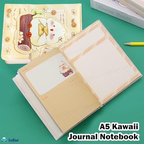 FunBlast Aesthetic Diary for Girls – Cuddly Cuties A5 Kawaii Journal Notebook | 192-Page Stylish Diary for School, Home, Office & Travel (Beige) - Image 4