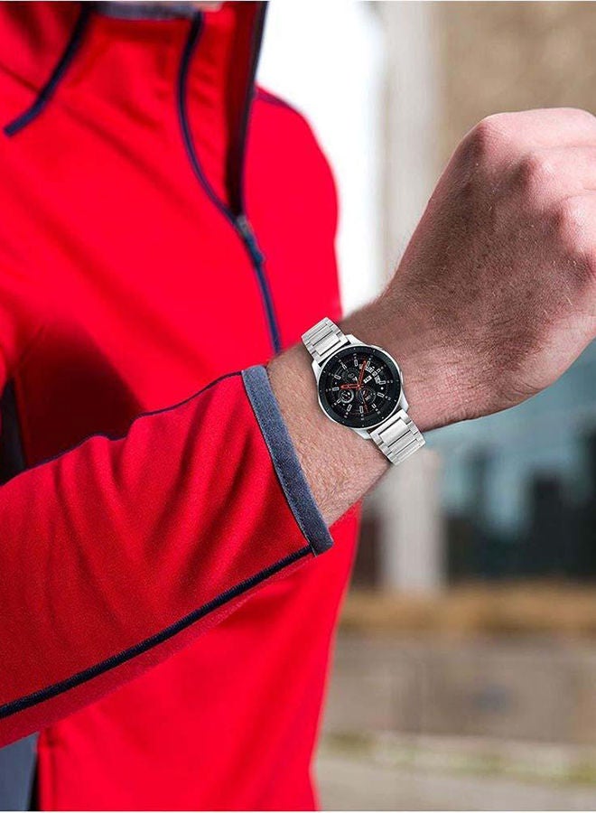 NIBEMINENT Replacement Band For Samsung Galaxy Watch 46mm Silver - Image 4