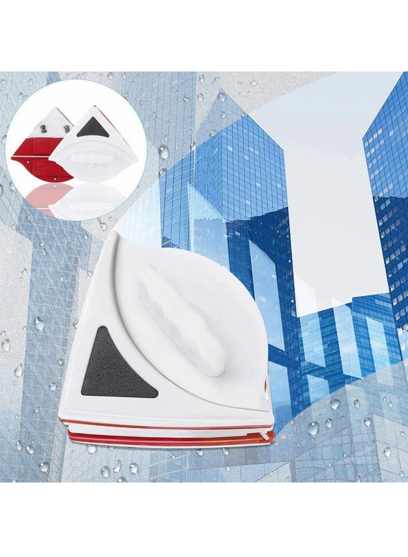 SOLARAE Double-Sided Magnetic Window Cleaner with Anti-Fall Rope - Efficient and Safe Window Cleaning Tool, Red - Image 1