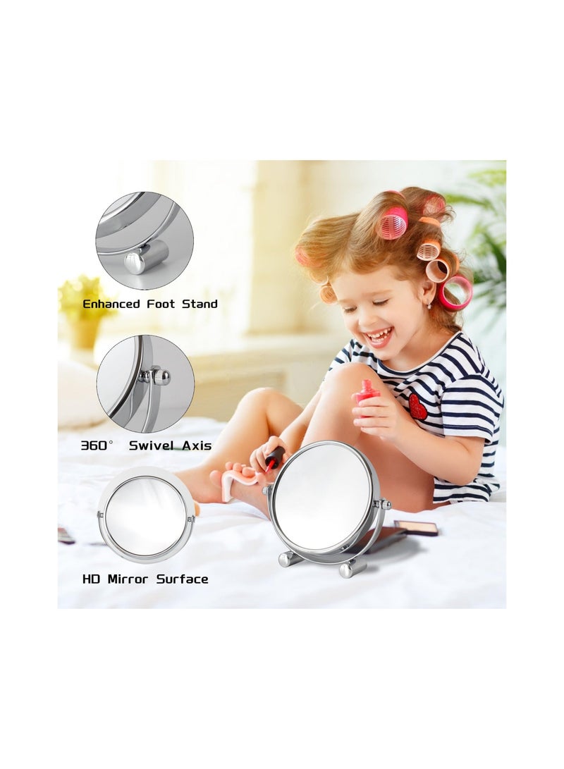 Captaintech 1x/10x Magnifying Makeup Mirror,6 Inch Double Sided Travel Mirror for Tabel top, 360° Rotation Vanity Mirror- Ideal for Makeup Shaving - Image 4