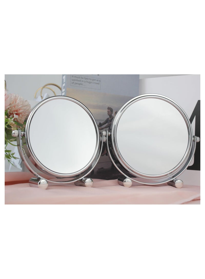 Captaintech 1x/10x Magnifying Makeup Mirror,6 Inch Double Sided Travel Mirror for Tabel top, 360° Rotation Vanity Mirror- Ideal for Makeup Shaving - Image 5