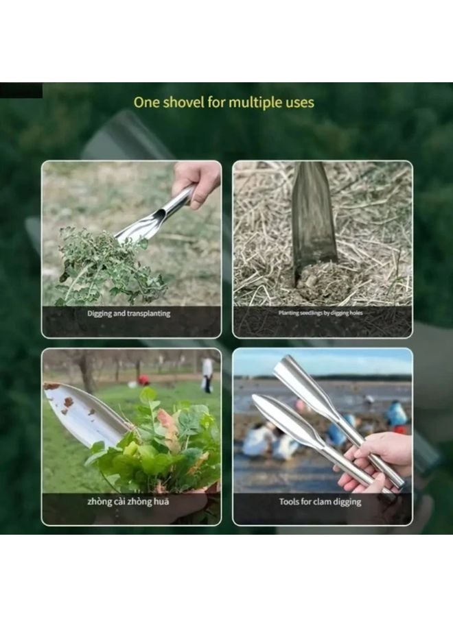 2 Pack Stainless Steel Garden Trowel Pointed And Flat Head For Planting Weeding - Image 3