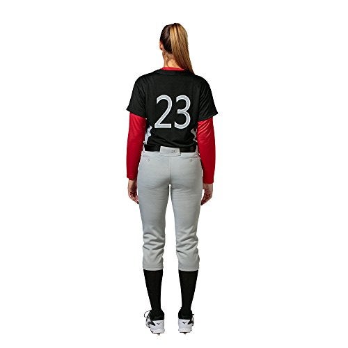 Mizuno Women's Pro Full-Button Game Jersey, Black/Grey, Medium - Image 3
