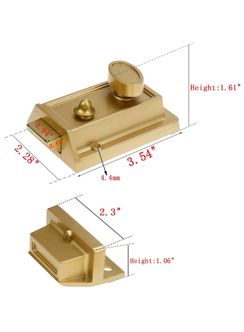 Premium Double Locking Rim Night Latch Door Lock, Solid Brass, 60mm Backset, Polished Finish for Garden and Yard Gates - Image 2
