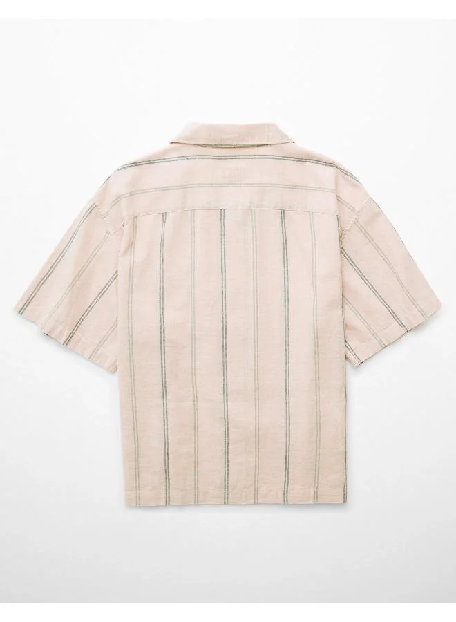 American Eagle AE Poolside Linen-Blend Button-Up Shirt