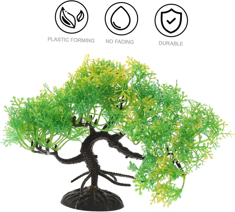 2pcs Artificial Bonsai Pine Tree Plants for Fish Tank Decoration Realistic Aquarium Plants Compact and Easy Maintenance for Aquatic Landscapes and Reptile Cages - Image 2