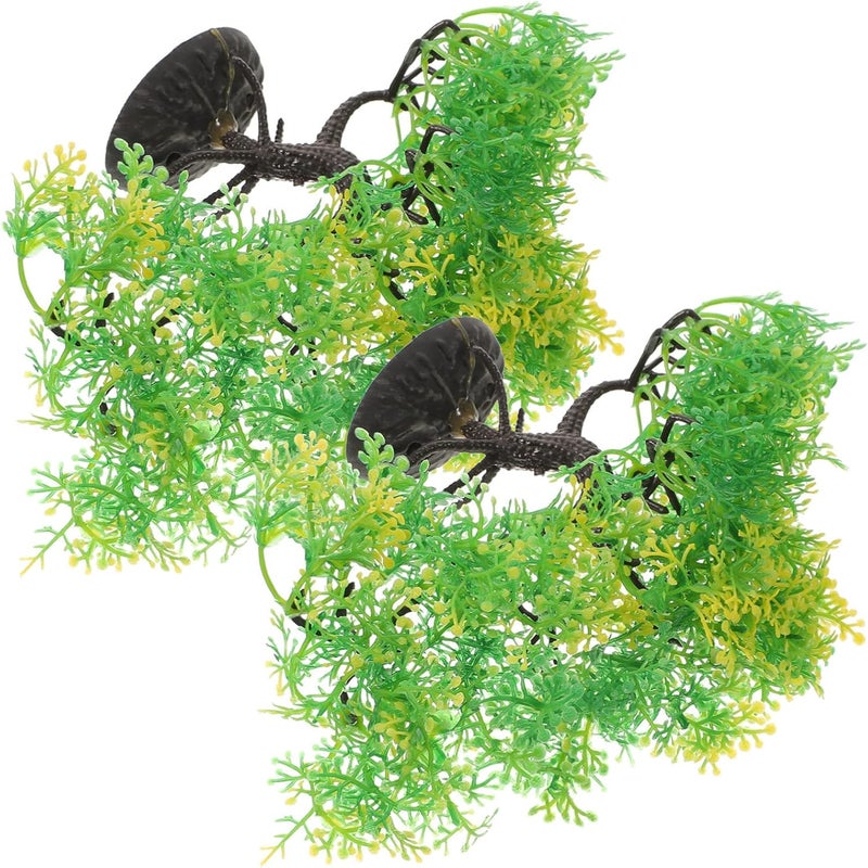 2pcs Artificial Bonsai Pine Tree Plants for Fish Tank Decoration Realistic Aquarium Plants Compact and Easy Maintenance for Aquatic Landscapes and Reptile Cages - Image 1