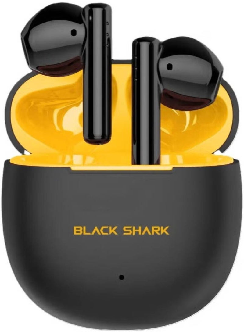 BLACK SHARK سماعة أذن بلوتوث لاسلكية بلاك شارك T9، تصميم خفيف الوزن، اتصال بلوتوث 5.3، وضع الألعاب منخفض الكمون، إلغاء الضوضاء النشط، عمر بطارية 40 ساعة ومقاومة للماء IPX4 - أصفر - Image 1