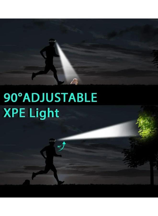 USB Rechargeable Safety Warning Induction Flashlight Headlights Waterproof Running Lighting W6782