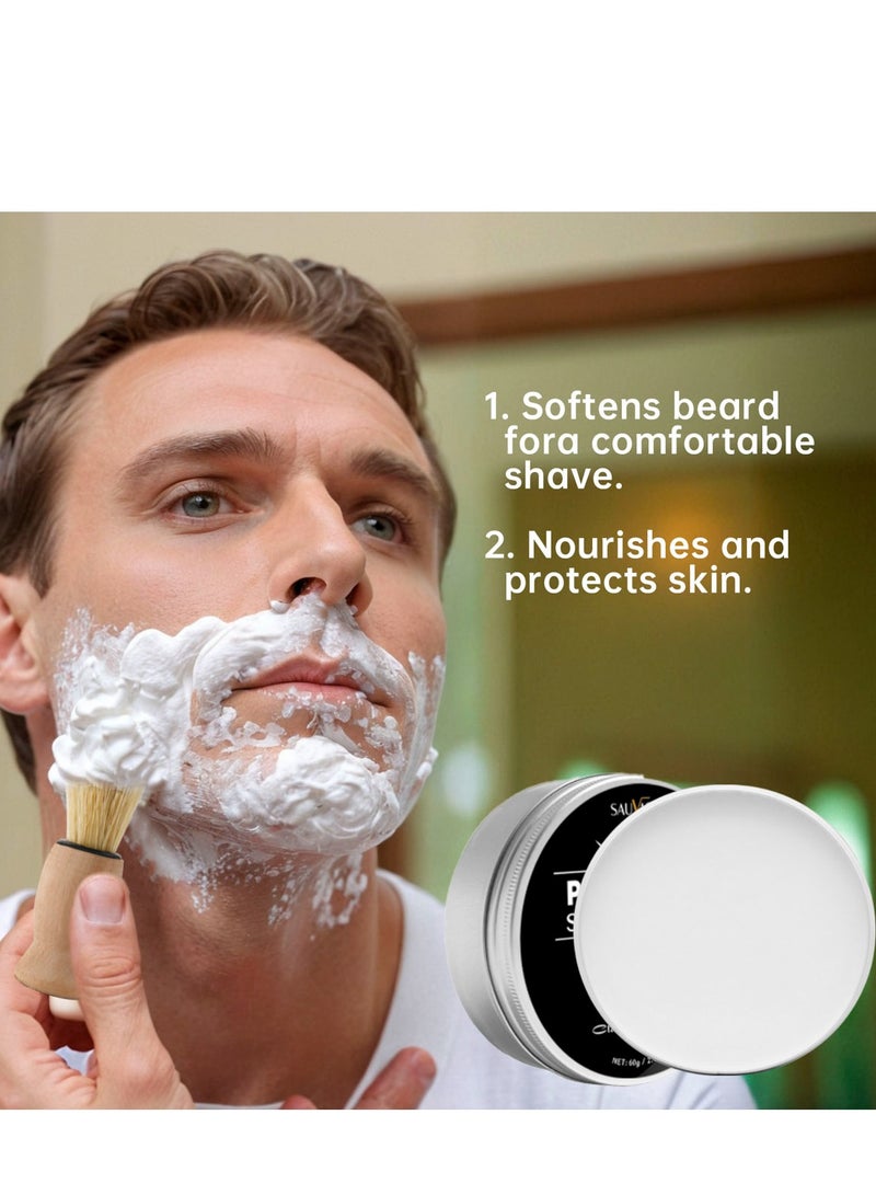سوفازين مجموعة صابون حلاقة بالنعناع وفرشاة للرجال - صابون حلاقة منعش ومحمول، مثالي للحلاقة الرطبة، مكونات طبيعية مع فرشاة - Image 4