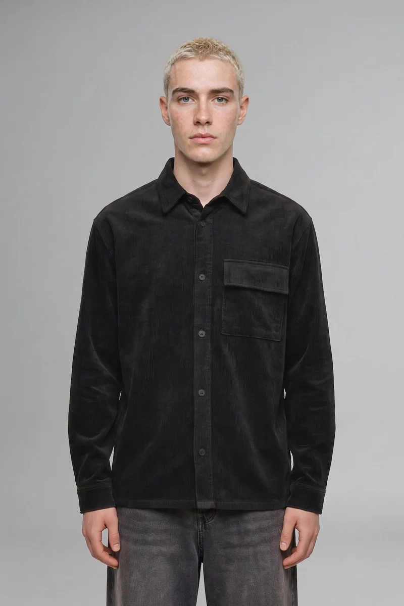Defacto Boxy Fit Shirt Collar Cotton Long Sleeve Shirt