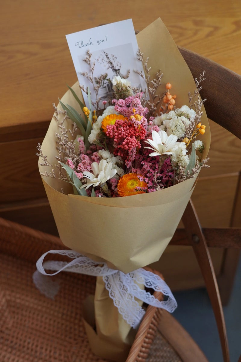 Bluejw Boho Wedding Bouquet - Dried Flower Bundle with Pampas Grass & Burnt Bridal Accents - Mini Real Natural Dried Plants for Rustic Bridal Shower Decor - Image 1