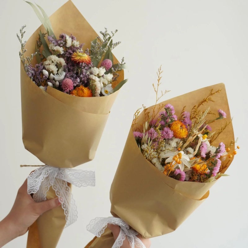 Bluejw Boho Wedding Bouquet - Dried Flower Bundle with Pampas Grass & Burnt Bridal Accents - Mini Real Natural Dried Plants for Rustic Bridal Shower Decor - Image 3