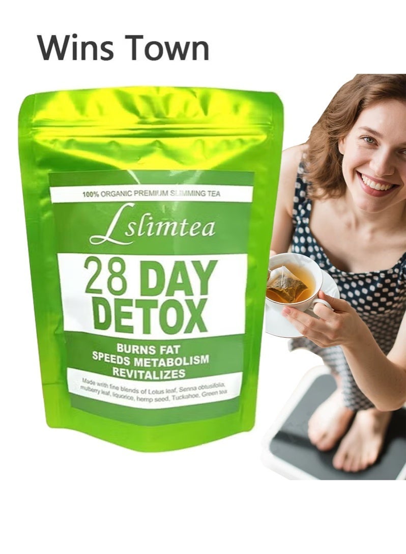 وينز تاون شاي عضوي لإنقاص الوزن لمدة 28 يومًا: يعزز عملية الأيض، ويكبح الشهية، ويزيد الطاقة، ويزيل السموم، ويساهم في إنقاص الوزن - Image 1