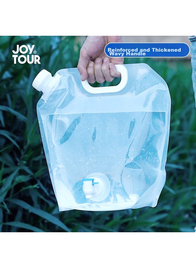 JOY TOUR Joytour Folding Water Bucket Outdoor Camping Hiking Portable Water Bag Travel Home Folding Water Bag Storage Bag White 5l - Image 1