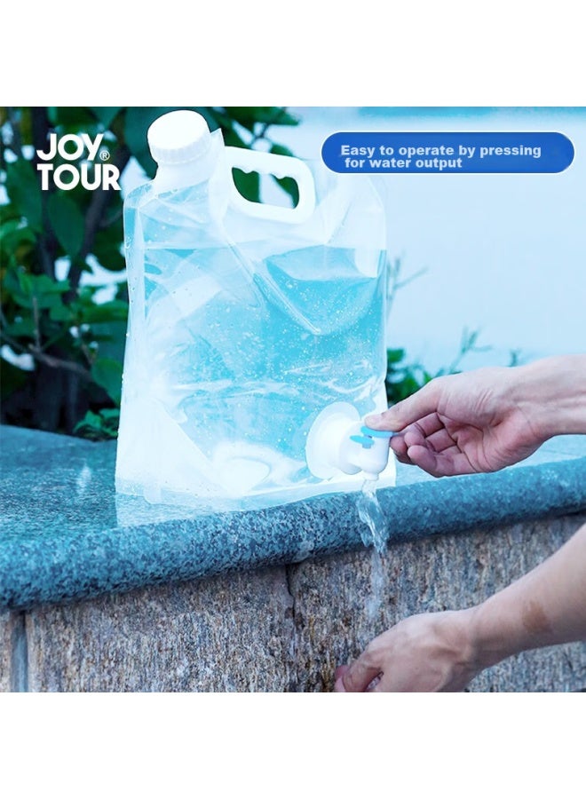 JOY TOUR Joytour Folding Water Bucket Outdoor Camping Hiking Portable Water Bag Travel Home Folding Water Bag Storage Bag White 5l - Image 2