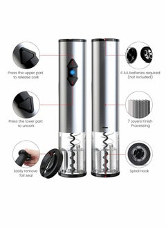 Excefore Electric Bottle Opener, Bottle Cutter Kit, Battery Operated Corkscrew Cordless Bottle Opener Kits Professional Can Opener with Foil Cutter for Party Bar, Battery Powered  - Image 4