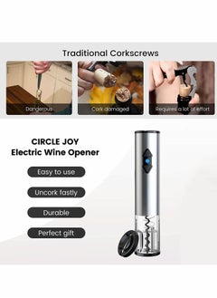 Excefore Electric Bottle Opener, Bottle Cutter Kit, Battery Operated Corkscrew Cordless Bottle Opener Kits Professional Can Opener with Foil Cutter for Party Bar, Battery Powered  - Image 2