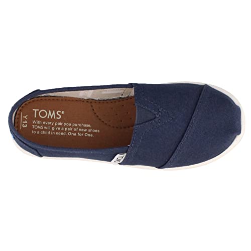 TOMS unisex child Espadrille Sneaker, Navy, 2 Big Kid US - Image 3