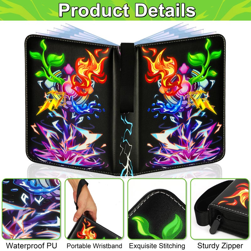 Minkeytal Card Binder for Cards, 9-Pocket Trading Card Binder with 50 Removable Sleeves Fits 900 Cards, Great Creative Design Card Collection Binder Album Gift for Boys Girls Aged 4 to 16 (900 Cards Purple) - Image 3