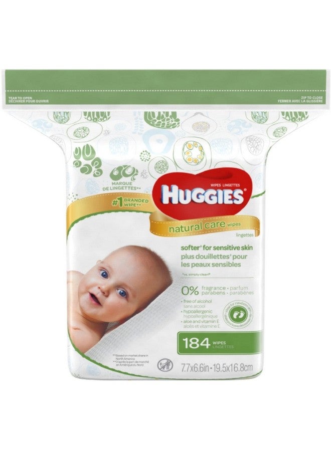 HUGGIES مناديل هاجيز للعناية الطبيعية خالية من العطر 184 قطعة (عبوة من 12) - Image 2