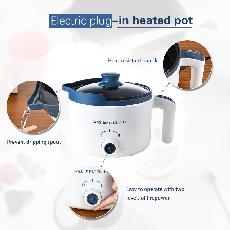 Ksedcon Candle Melting Pot, Electric Wax Melter for Candle Making with Pouring Spout, Non-Stick Small Candle Making Pouring Pot - Image 3